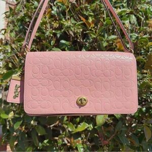 Coach Dinky In Signature Leather With Floral Bow Print Interior 30426